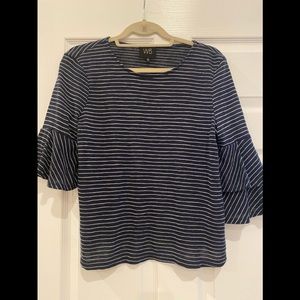W5 navy and white striped top small